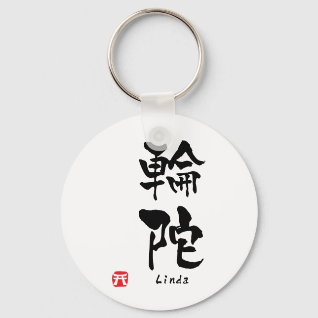 Llavero Linda Name Personalized Kanji Calligraphy (Anverso)
