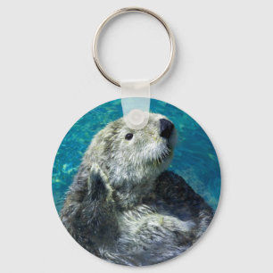 Llavero Linda Nutria de Mar Agua Azul Adorable