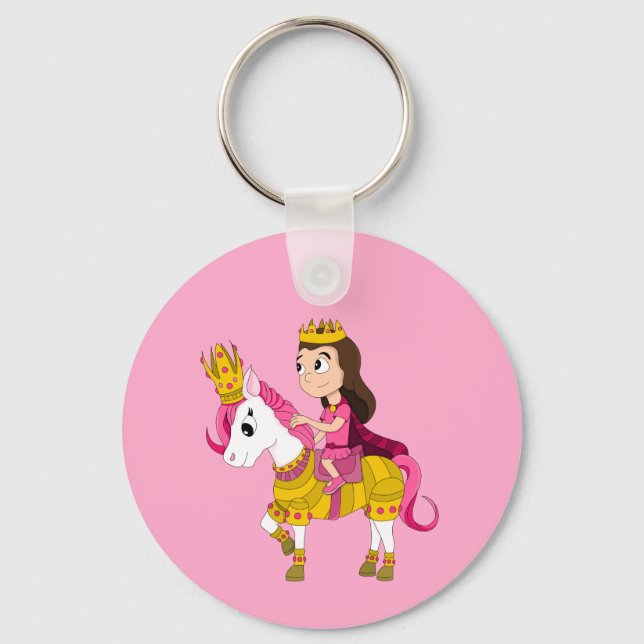 Llavero Linda princesa de dibujos animados  (Anverso)