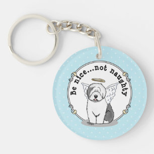 Llavero Lindo Angel Viejo Oveja Inglés (Gris 1) - Cute