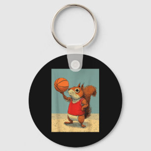 Llavero Lindo animal de ardilla divertido baloncesto caric