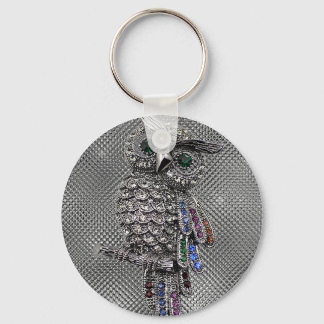 Llavero lindo búho bling (Anverso)