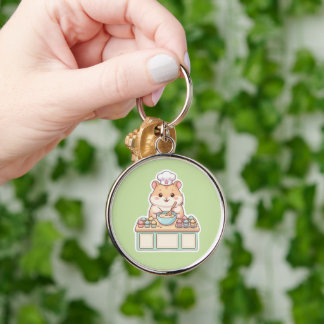 Llavero Lindo Chef Hámster Kawaii Horneando Magdalenas Pas