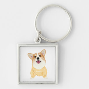 Llavero Lindo Corgi Pembroke Dibujo Animado Amante de Perr