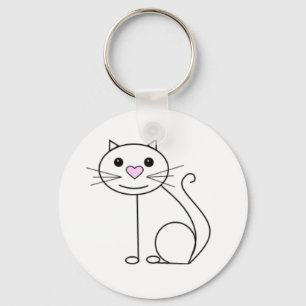 Llavero lindo del gato del dibujo animado