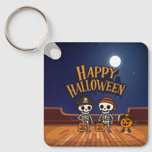 Llavero lindo, esqueletos y calabaza Halloween