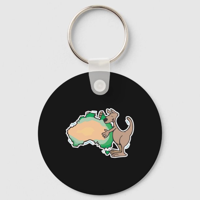 Llavero lindo kangaroo hugging australia (Anverso)