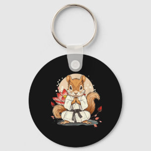 Llavero Lindo Karate Ardilla Flor de Loto Kickboxing Kung