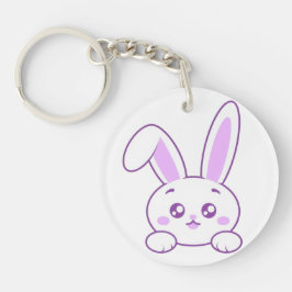 Llavero Lindo Kawaii Pastel Morado Conejo Acrílico Espiand