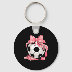 Llavero Lindo lazo rosa Coquette Ll Chica de fútbol Estéti