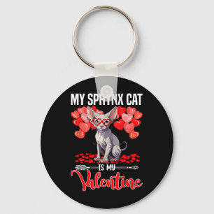 Llavero Lindo Mi gato Sphynx es mi San Valentín Día de San
