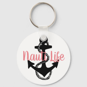 Llavero lindo, náutico guión NAUTI LIFE con ancla