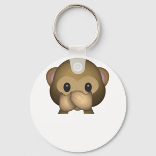 Llavero Lindo no hable ninguna emoji malvada del mono