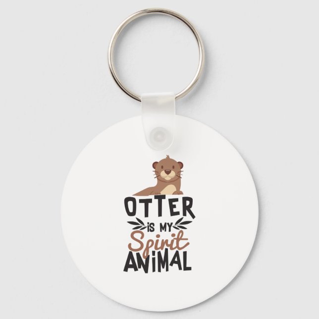 Llavero Lindo Otter es mi impresión espiritual animal (Anverso)