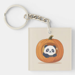 Llavero Lindo Panda de Calabaza de Halloween