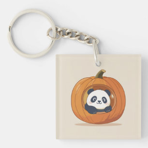 Llavero Lindo Panda de Calabaza de Halloween