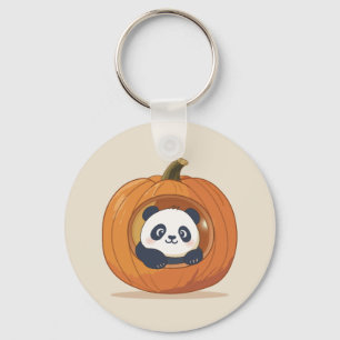 Llavero Lindo Panda de Calabaza de Halloween
