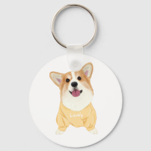 Llavero Lindo Pembroke Corgi Dibujo Animado Amante de Perr