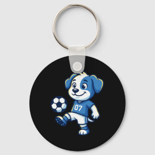 Llavero Lindo perro cachorro jugando fútbol perros cachorr