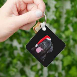 Llavero Lindo perro Santa Navidad Labrador Retriever negro