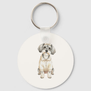 Llavero Lindo perro schnauzer de orejas largas 