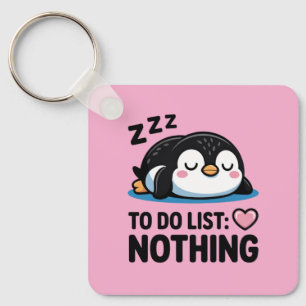 Llavero lindo pingüino durmiendo, lista de tareas nada