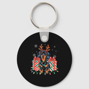 Llavero Lindo reno Dachshund Navidad para mujeres hombres