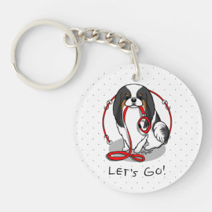 Llavero ¡Lindo! ¡Vamos! Perro Chin Japonés (tri-color 1)
