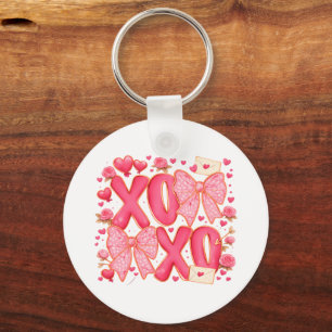 Llavero Lindo XOXO lazos de San Valentín Corazones Rosa Co