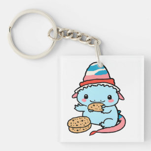Llavero lindos navidades de axolotls azules