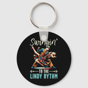 Llavero Lindy Hop Bailarina Parloteo Pareja Bailarina Swin
