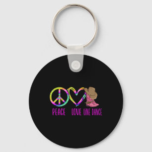 Llavero Line Dancing Dance Teacher Tie Dye Peace Love Line