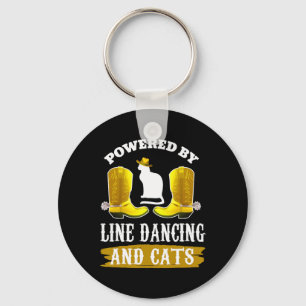 Llavero Line Dancing Shirny Funny Cat Lover Country Music 
