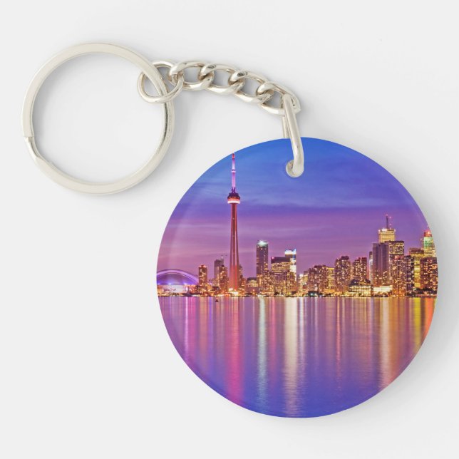 Llavero Línea aérea de Toronto al atardecer (Frente)