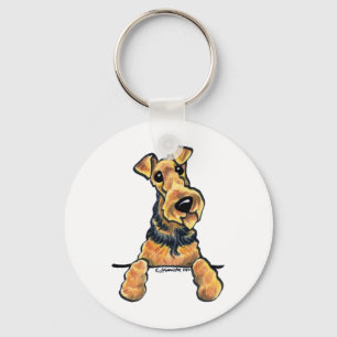 Llavero Línea arte de Airedale Terrier