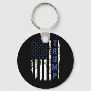 Llavero Línea azul fina de la policía de Trump republicano