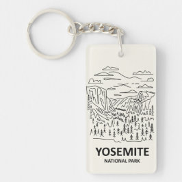 Llavero Línea de arte del Parque Nacional Yosemite