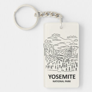 Llavero Línea de arte del Parque Nacional Yosemite