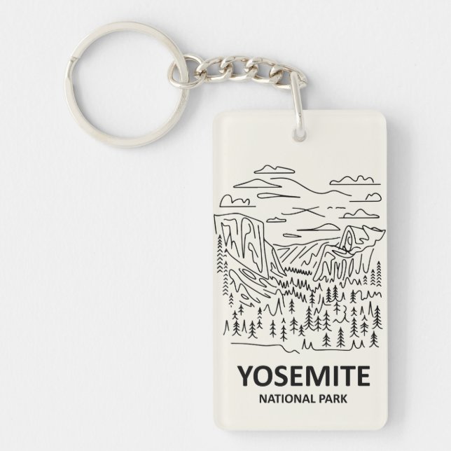 Llavero Línea de arte del Parque Nacional Yosemite (Frente)