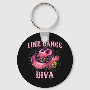 Llavero Línea de baile de la Gorra de la lechera rosa occi