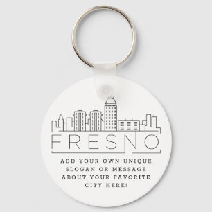 Llavero Línea de Skyline estilizada de Fresno y Californi