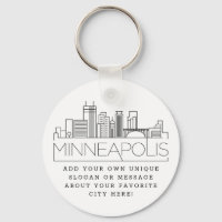 Línea de Skyline Estilizada de Minneapolis | Lema 