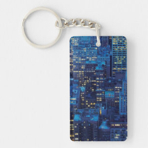 Llavero Línea de Skyline NYC, vista en ángulo alto al at