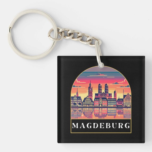 Llavero Línea de Skyline Retro Magdeburg (Frente)