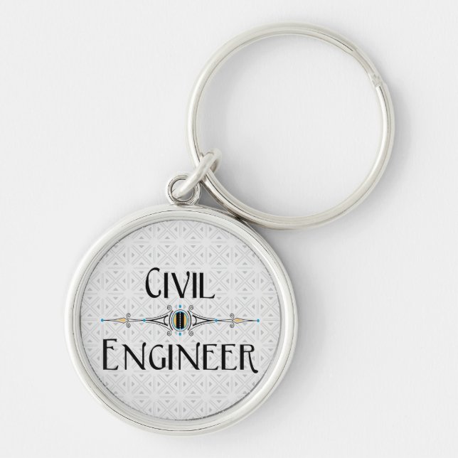 Llavero Línea decorativa de ingeniero civil (Frente)