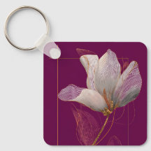Línea dorada de magnolia blanca Magenta