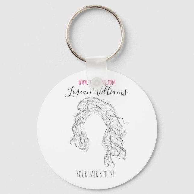 Llavero Línea minimalista Art Larga Wavy Natural Hair Styl (Anverso)