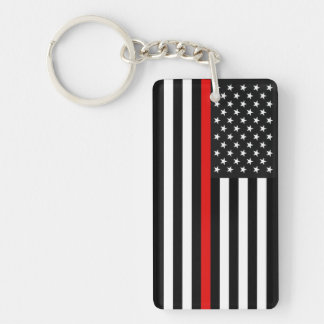 Llavero Línea roja fina bandera americana