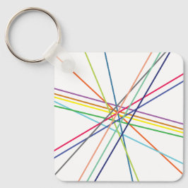 Llavero Líneas de cruce de grises multicolores