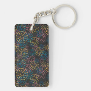 Llavero Líneas de Dólar de Arena Rojo Amarillo Azul